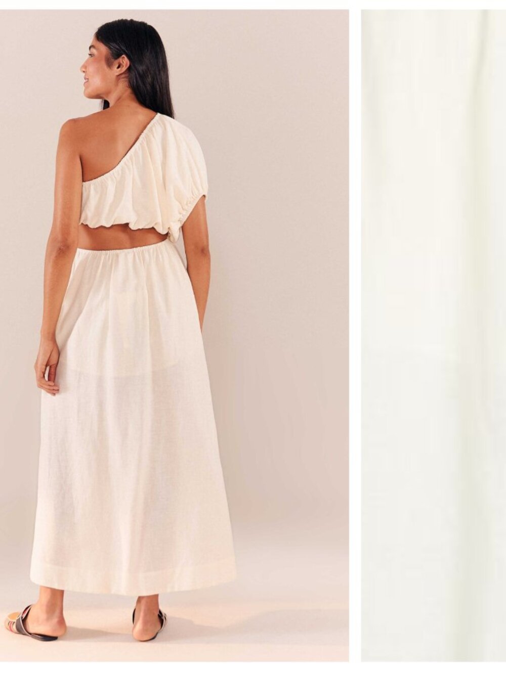 FARM Rio One-Shoulder Cream White Maxi Dress
